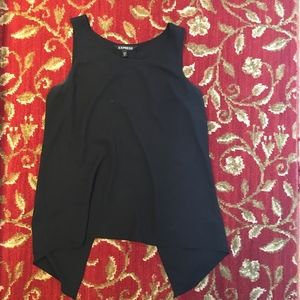 Black high-neck mesh tank top